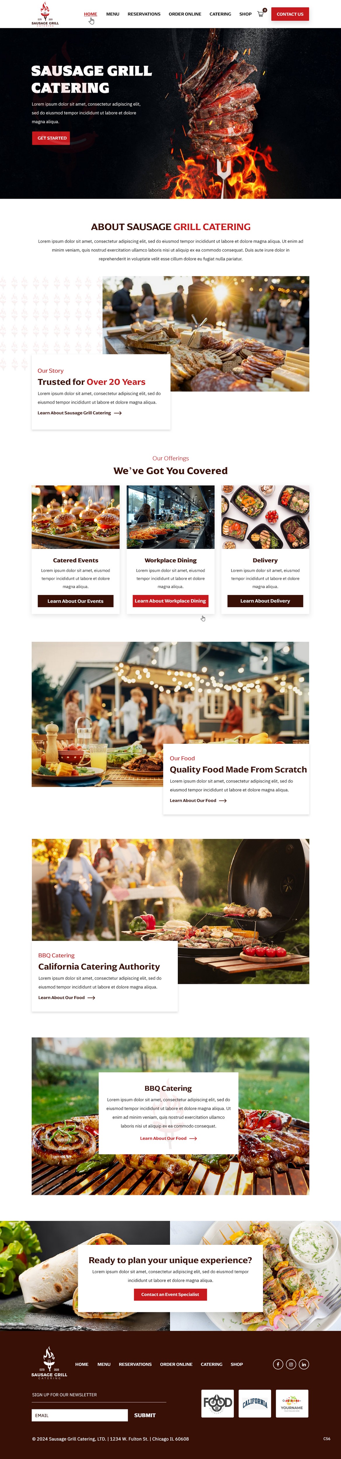 Catering website example by One Eleven Web Design