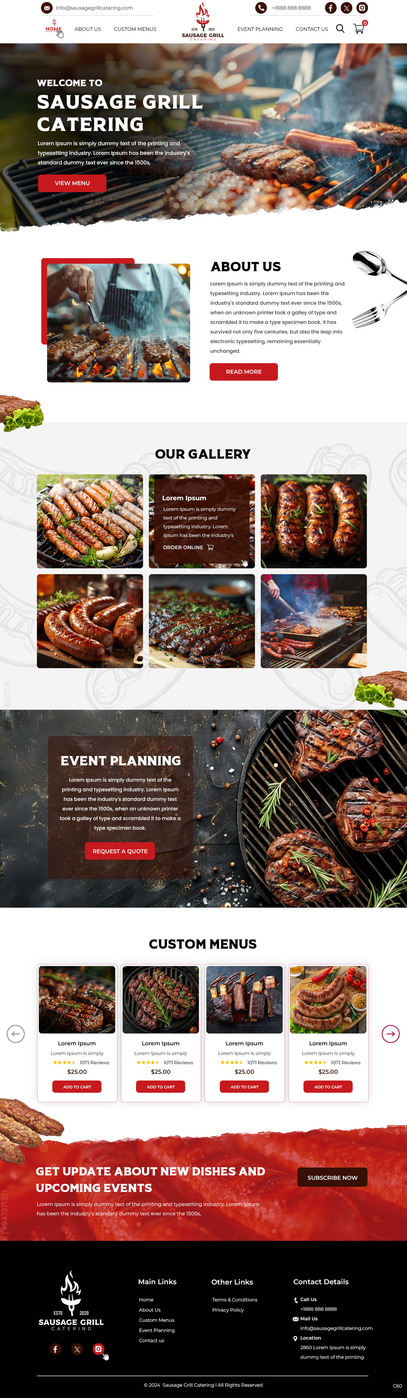 Catering website example by One Eleven Web Design