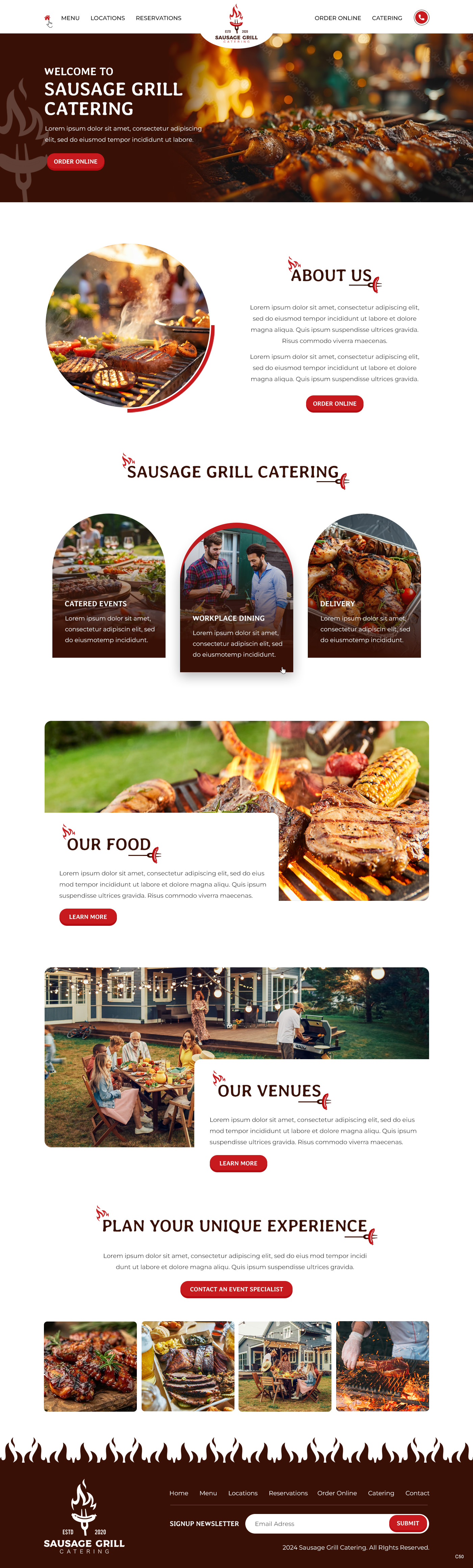 Catering website example by One Eleven Web Design