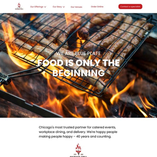Catering website example by One Eleven Web Design