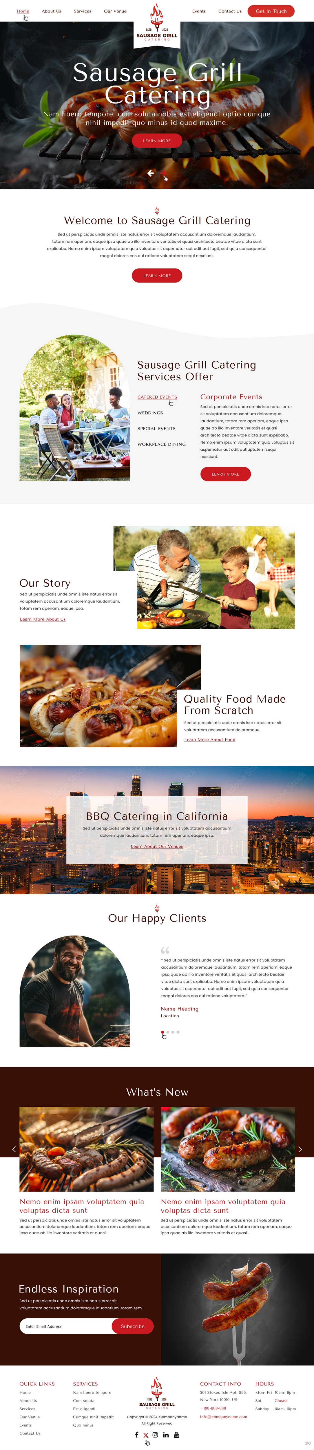 Catering website example by One Eleven Web Design