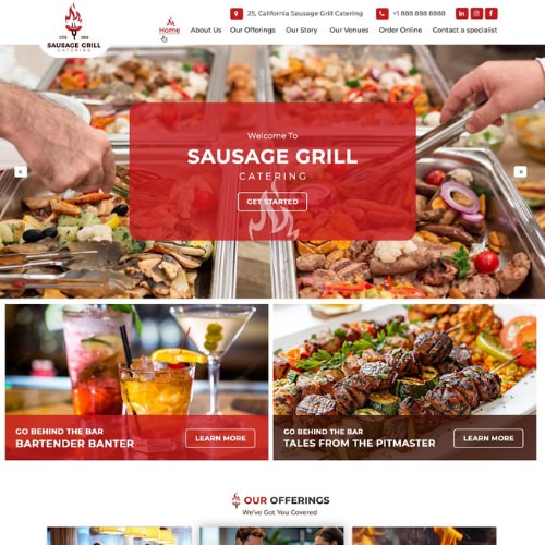 Catering website example by One Eleven Web Design