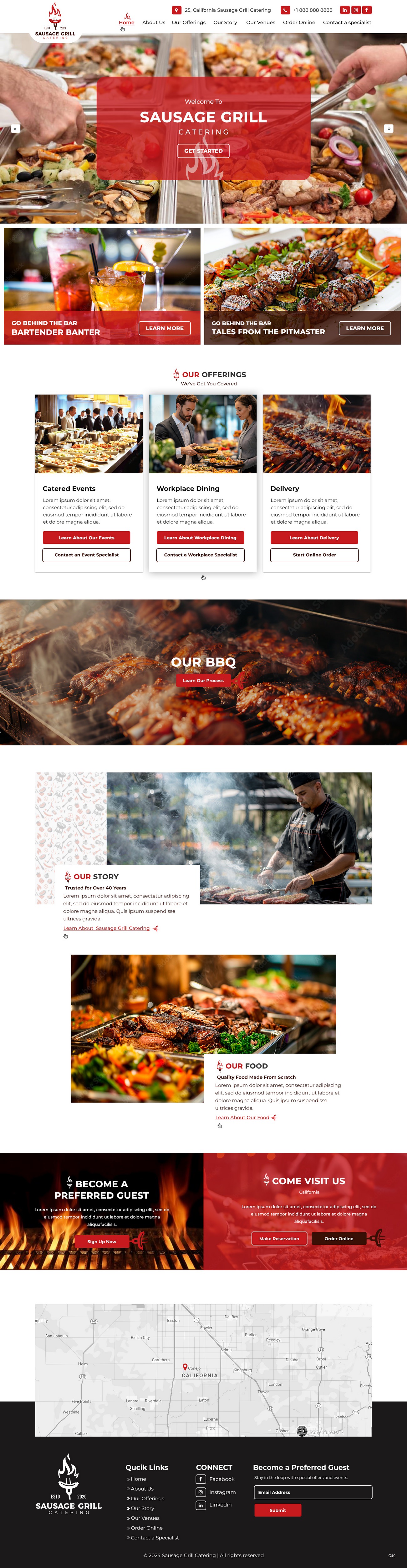 Catering website example by One Eleven Web Design