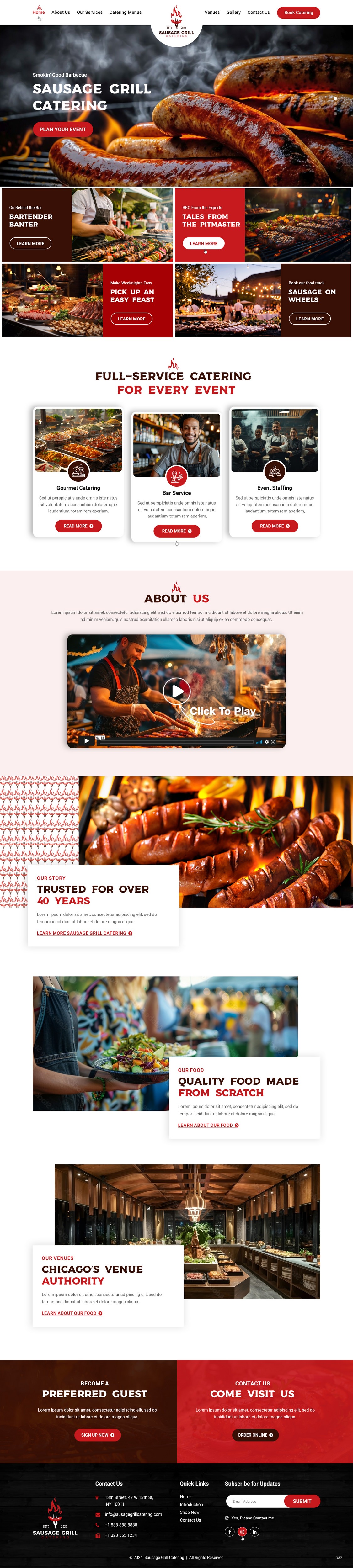 Catering website example by One Eleven Web Design