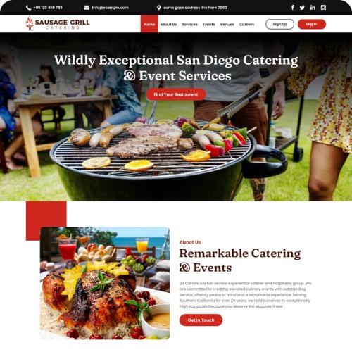 Catering website example by One Eleven Web Design