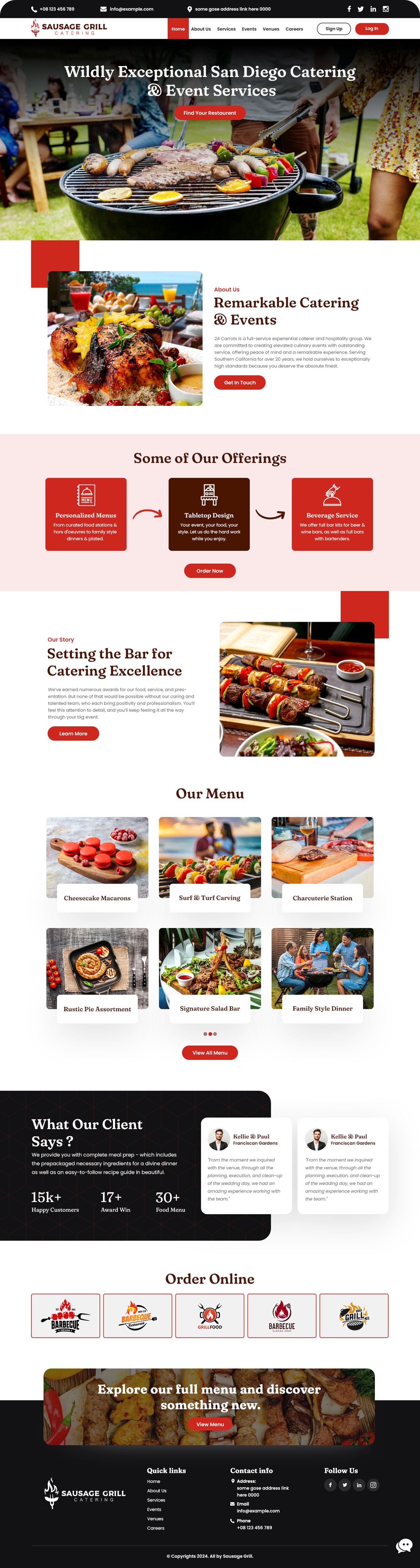 Catering website example by One Eleven Web Design