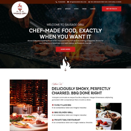 Catering website example by One Eleven Web Design