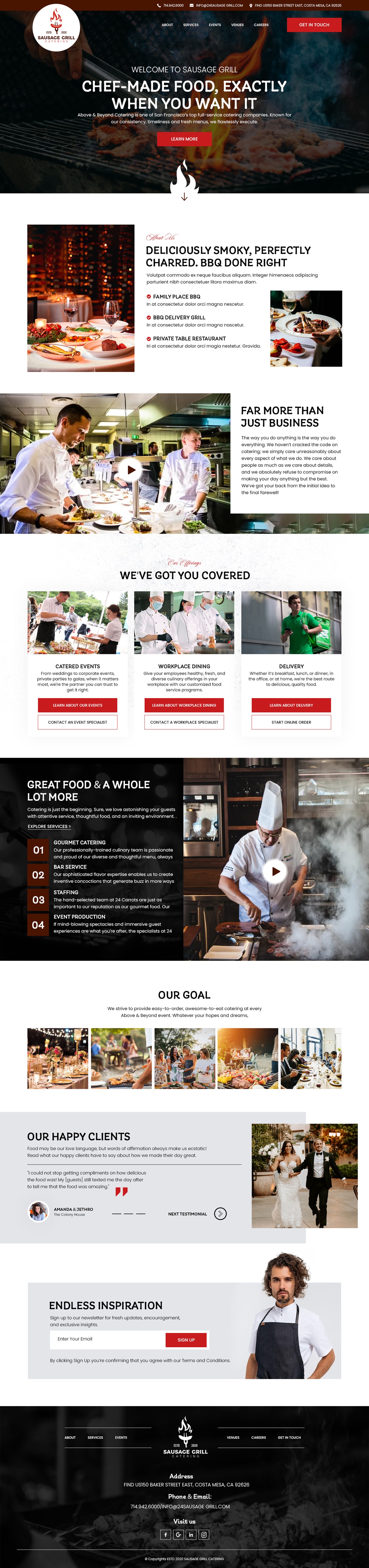 Catering website example by One Eleven Web Design