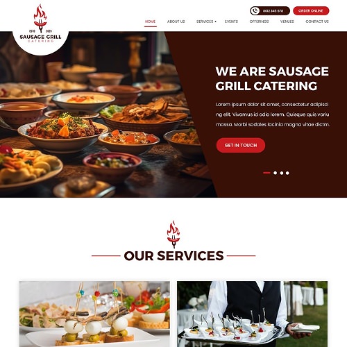 Catering website example by One Eleven Web Design
