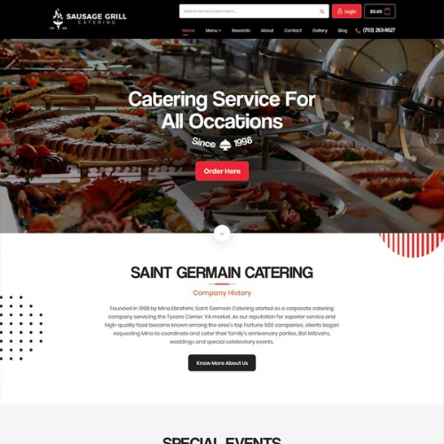 Catering website example by One Eleven Web Design