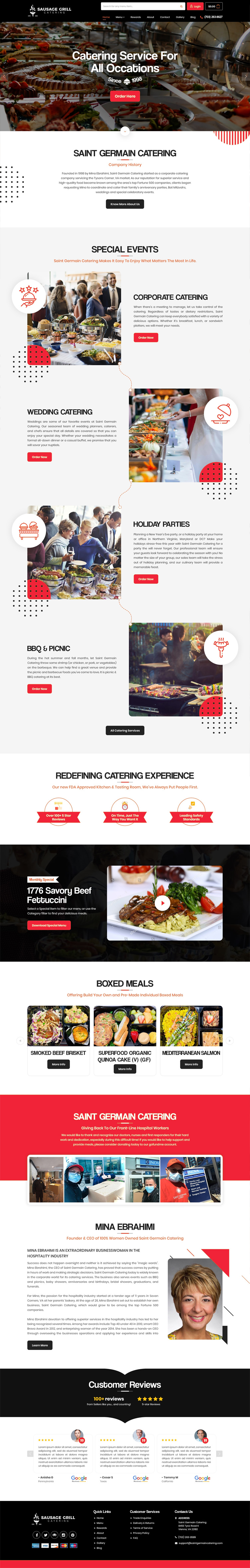 Catering website example by One Eleven Web Design