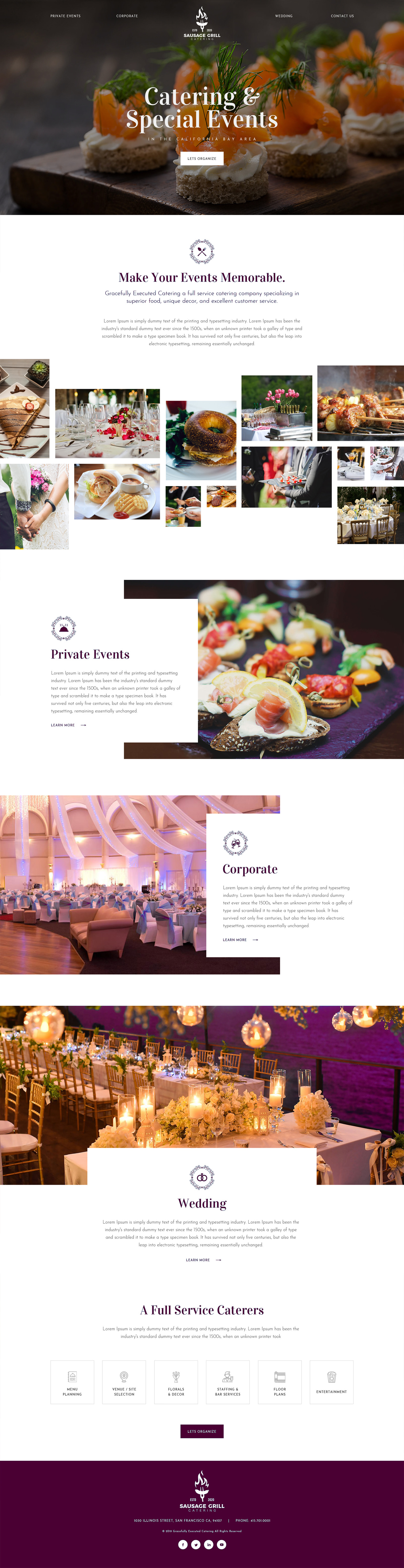 Catering website example by One Eleven Web Design