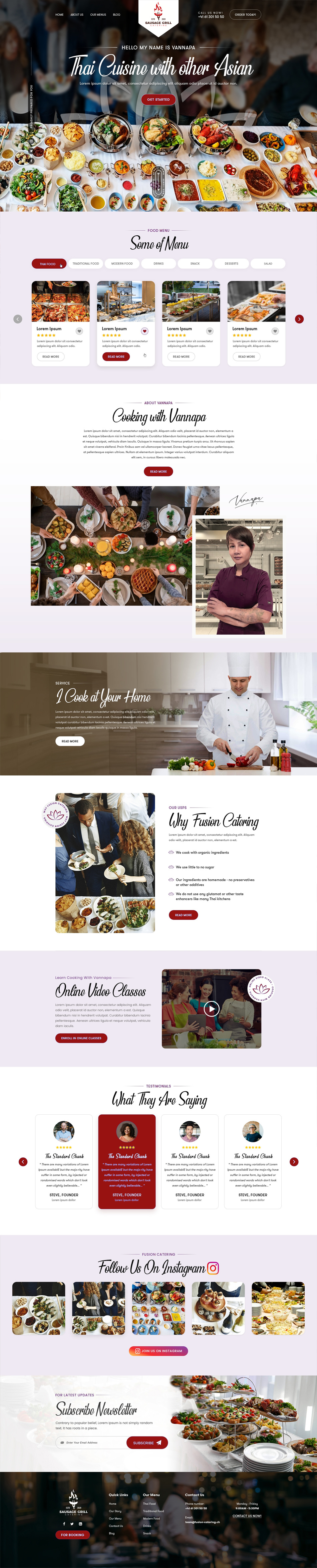 Catering website example by One Eleven Web Design