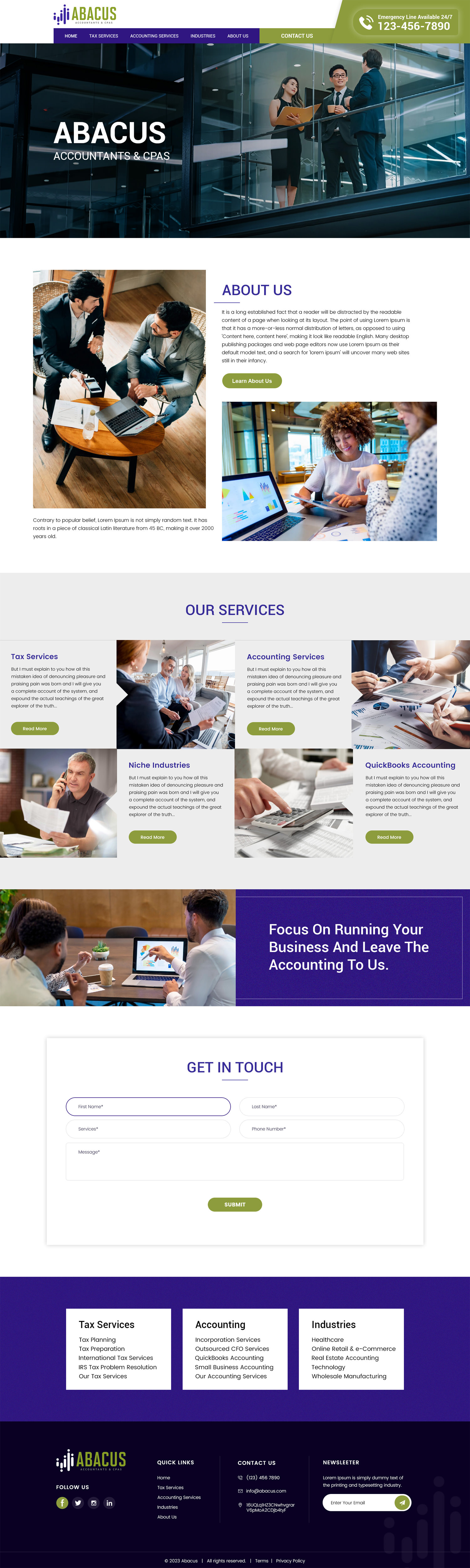 Certified public accountants website example by One Eleven Web Design