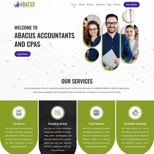 Certified public accountant website example by One Eleven Web Design