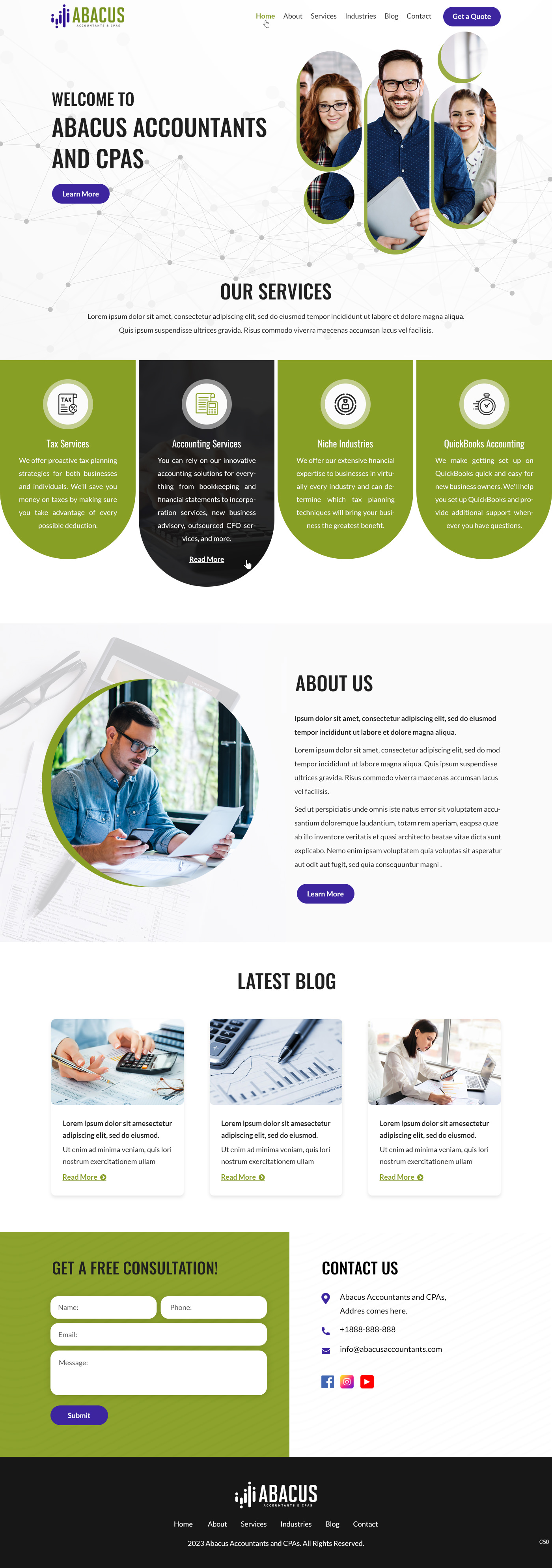 Certified public accountants website example by One Eleven Web Design