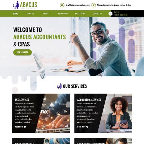 Certified public accountant website example by One Eleven Web Design