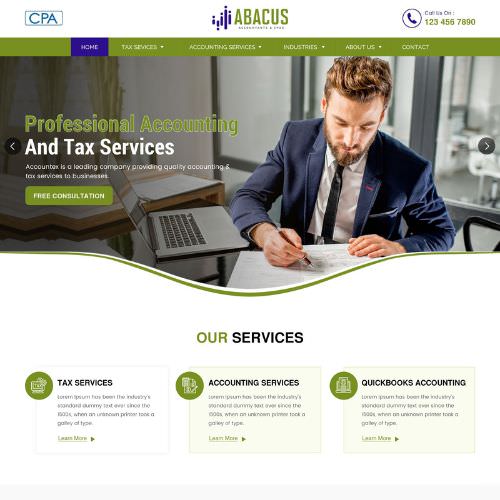 Certified public accountant website example by One Eleven Web Design