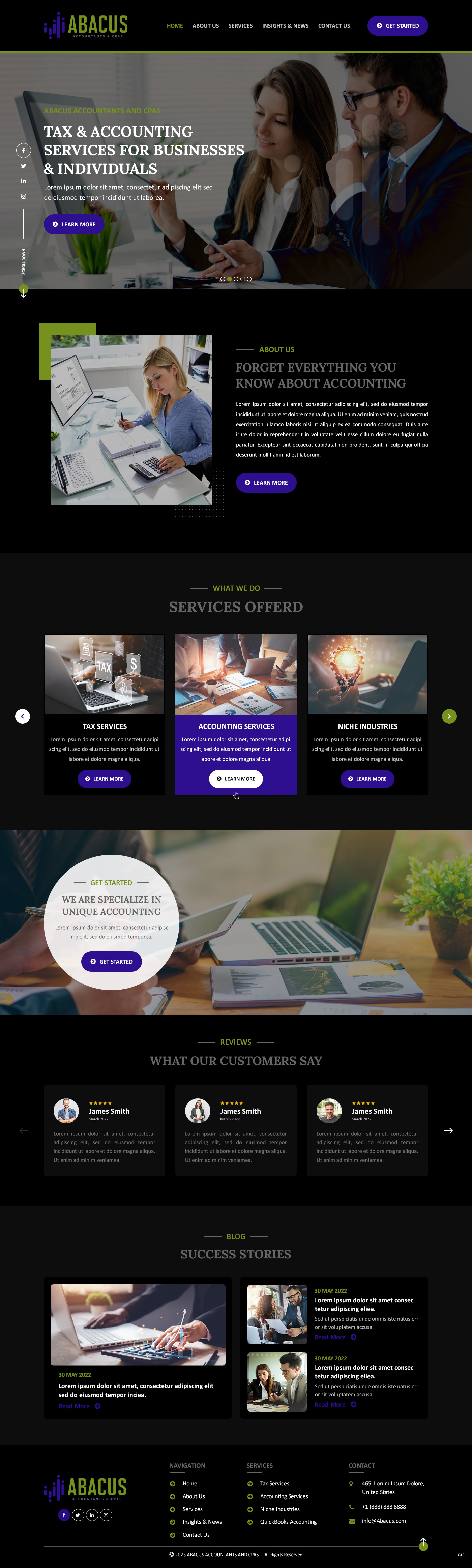 Certified public accountants website example by One Eleven Web Design