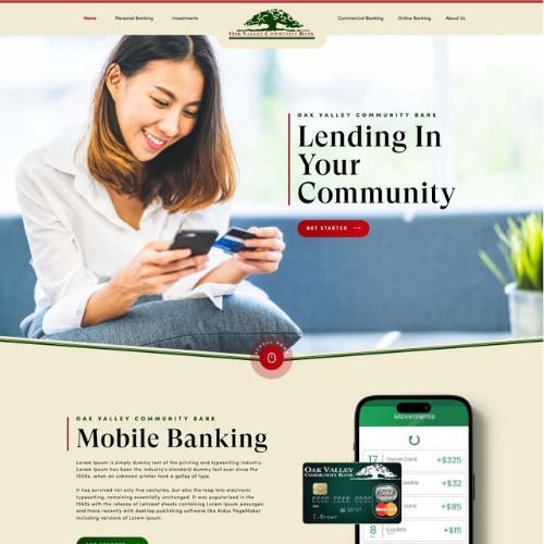 Community bank website example by One Eleven Web Design