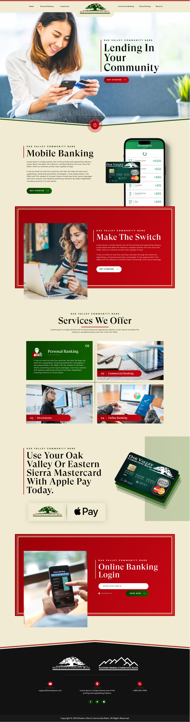 Community bank website example by One Eleven Web Design