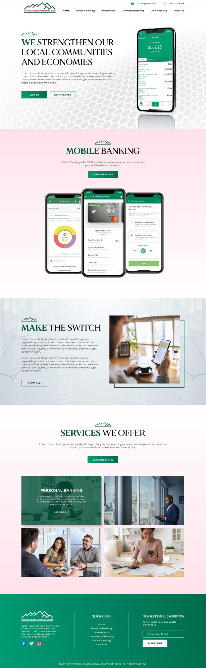 Community bank website example by One Eleven Web Design