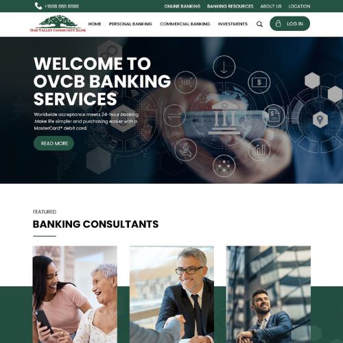 Community bank website example by One Eleven Web Design