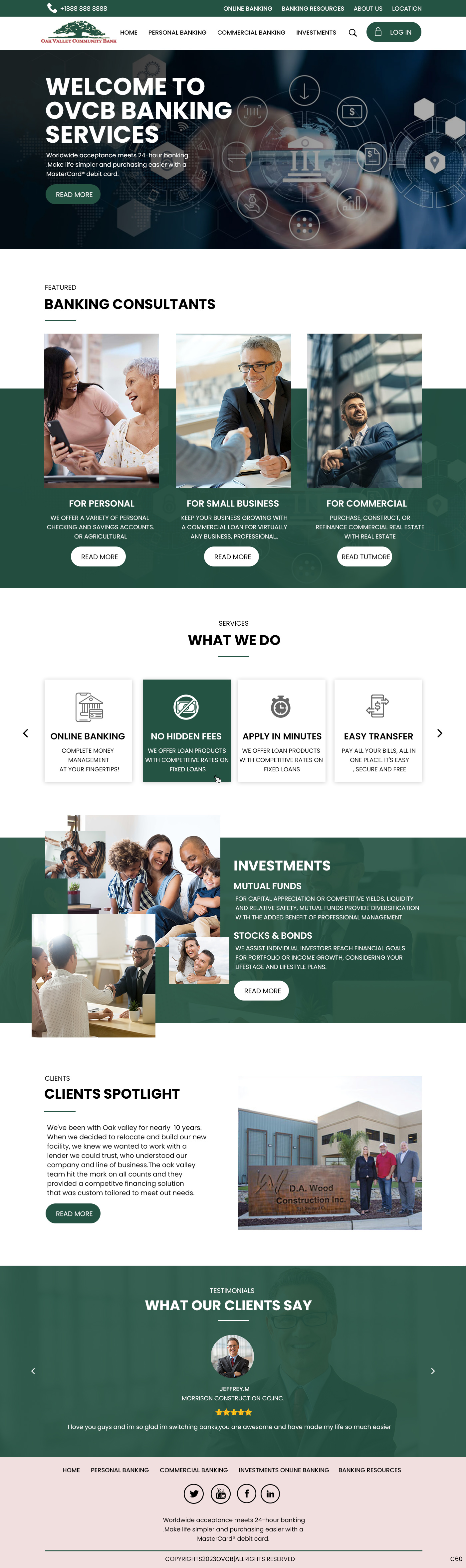 Community bank website example by One Eleven Web Design