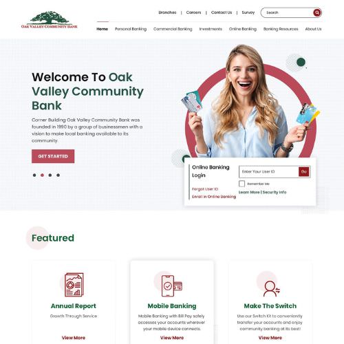 Community bank website example by One Eleven Web Design