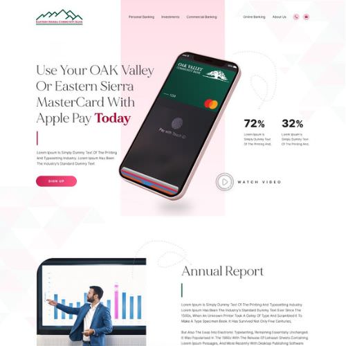 Community bank website example by One Eleven Web Design