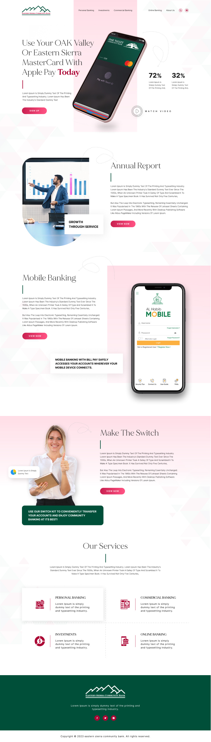 Community bank website example by One Eleven Web Design