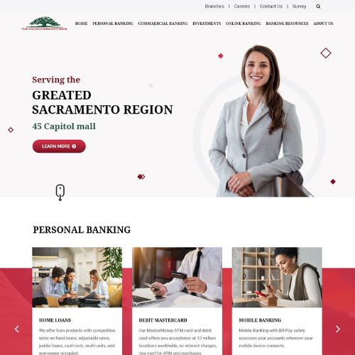 Community bank website example by One Eleven Web Design