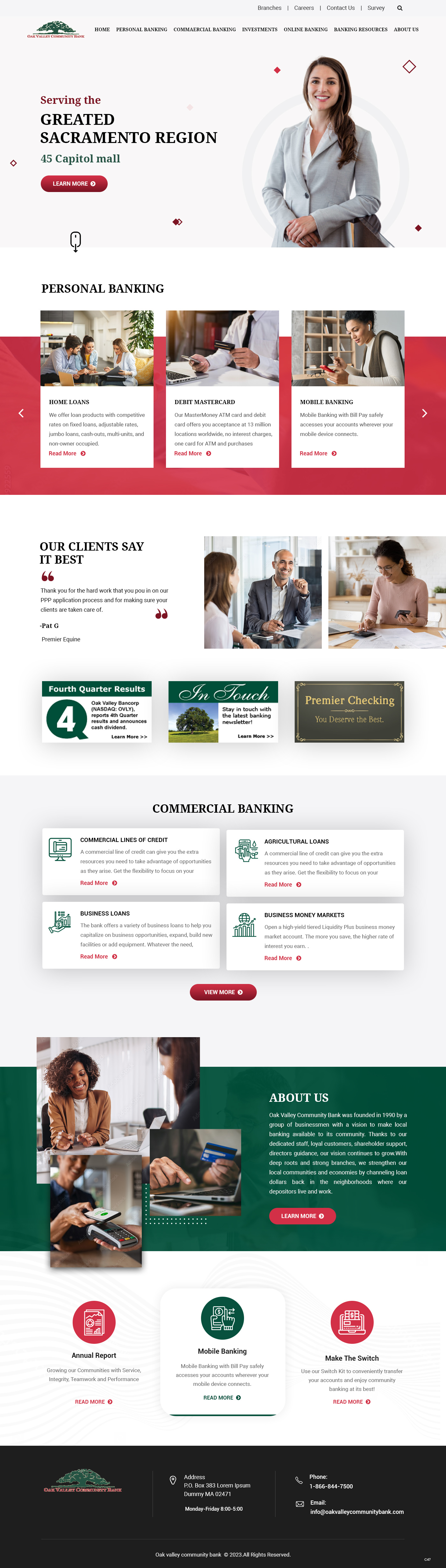 Community bank website example by One Eleven Web Design