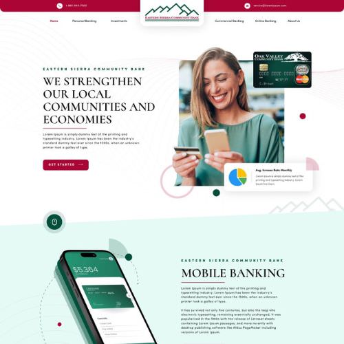 Community bank website example by One Eleven Web Design