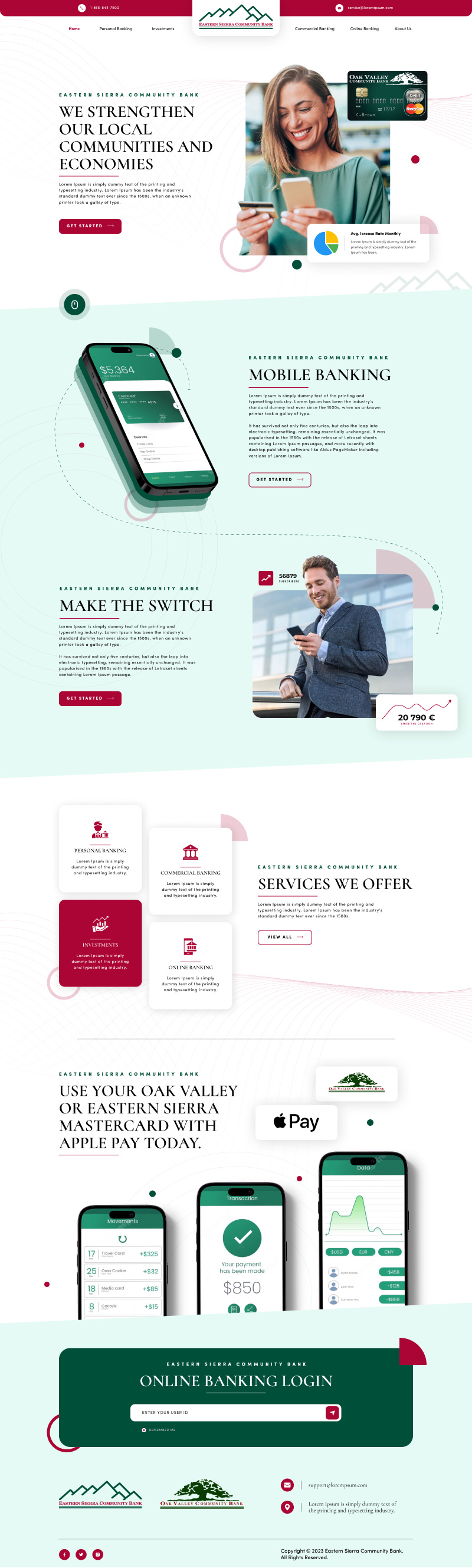 Community bank website example by One Eleven Web Design