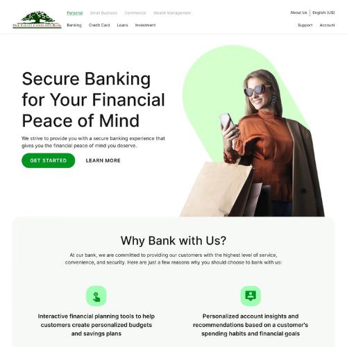 Community bank website example by One Eleven Web Design