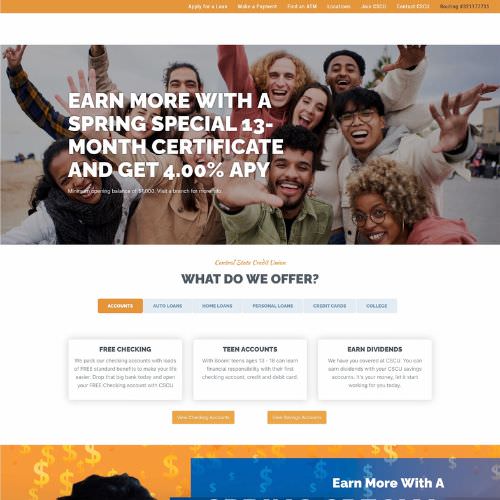 Credit union website example by One Eleven Web Design