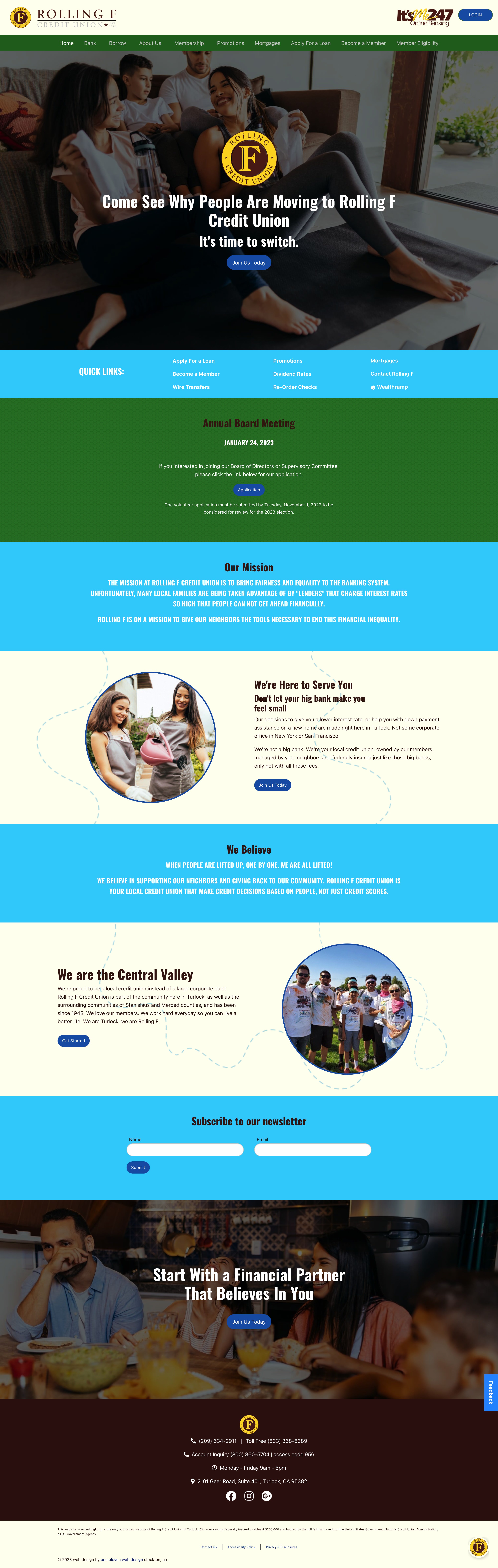 Credit union website example by One Eleven Web Design