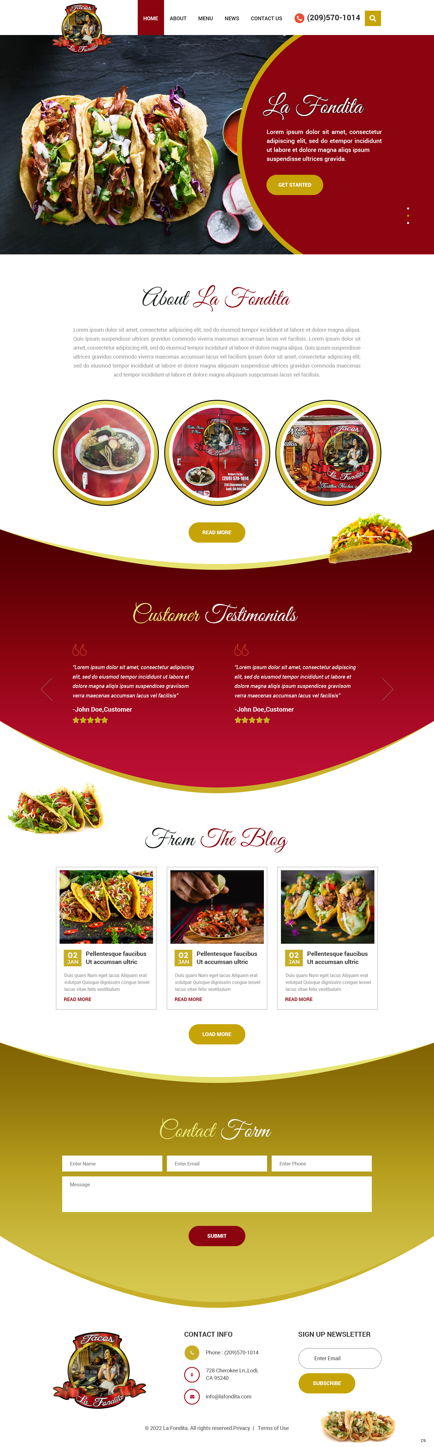 Food trucks website example by One Eleven Web Design