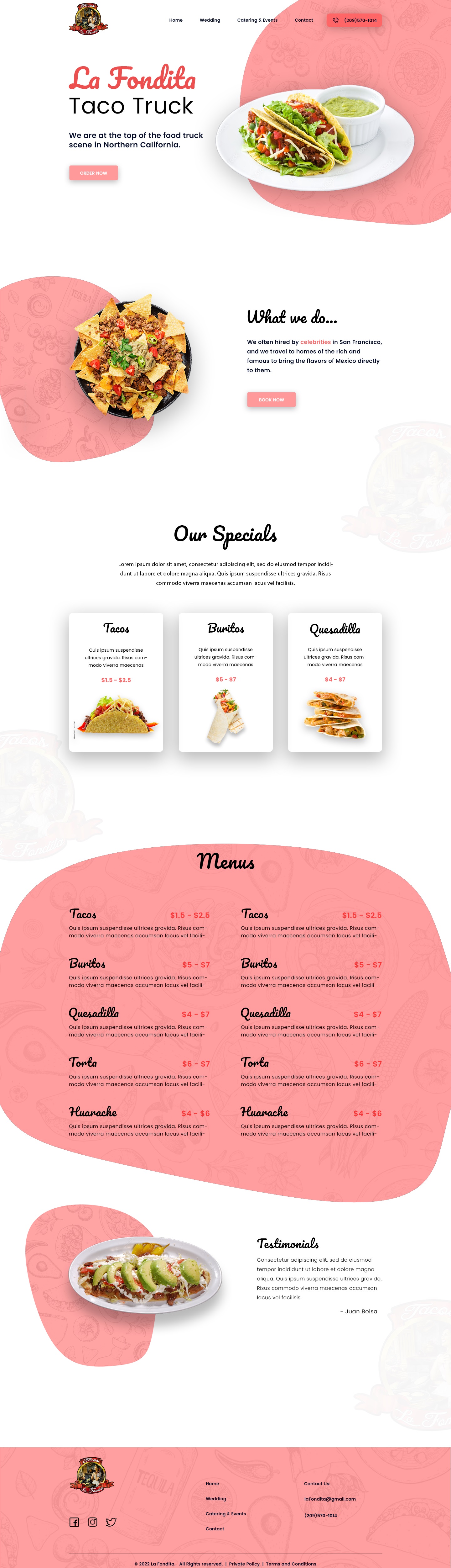 Food trucks website example by One Eleven Web Design