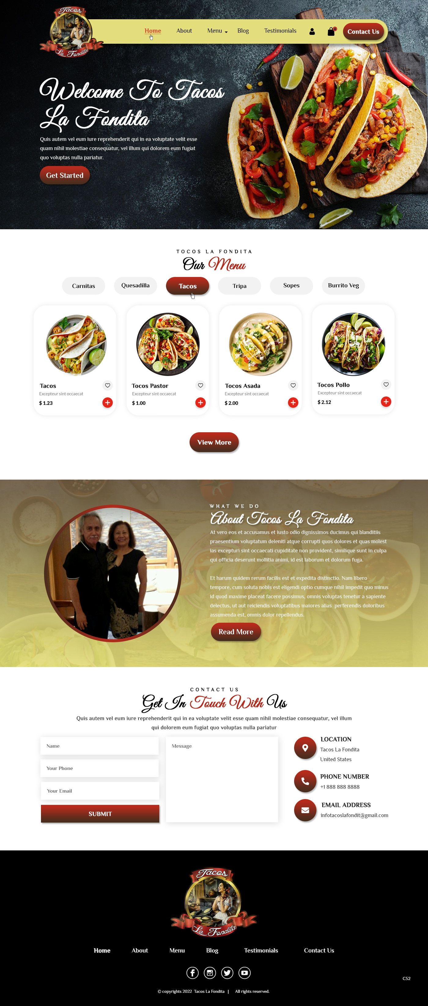 Food trucks website example by One Eleven Web Design