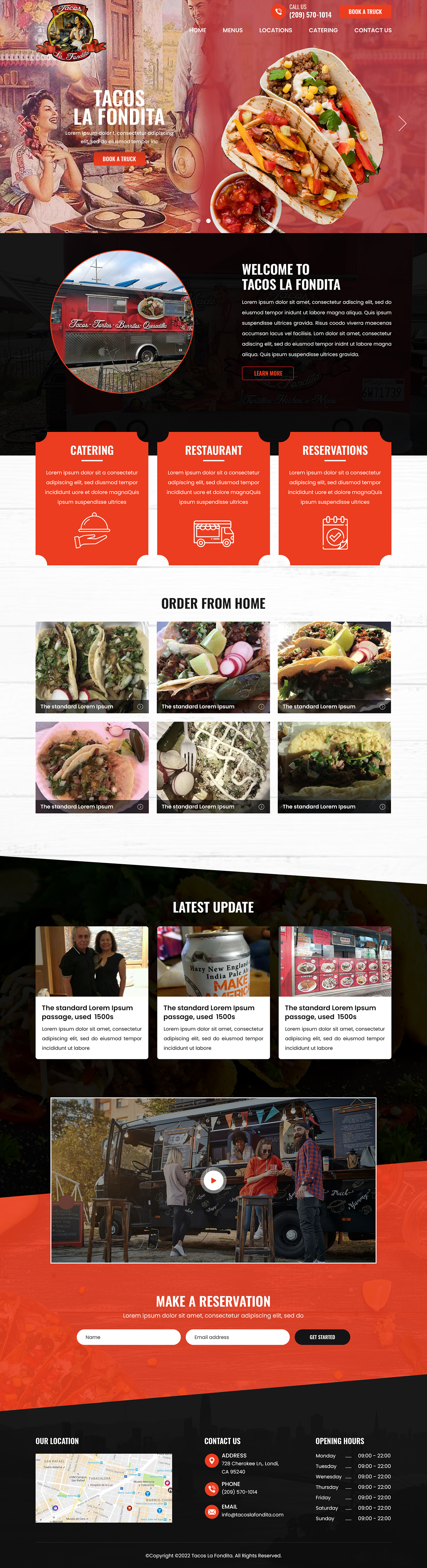 Food trucks website example by One Eleven Web Design