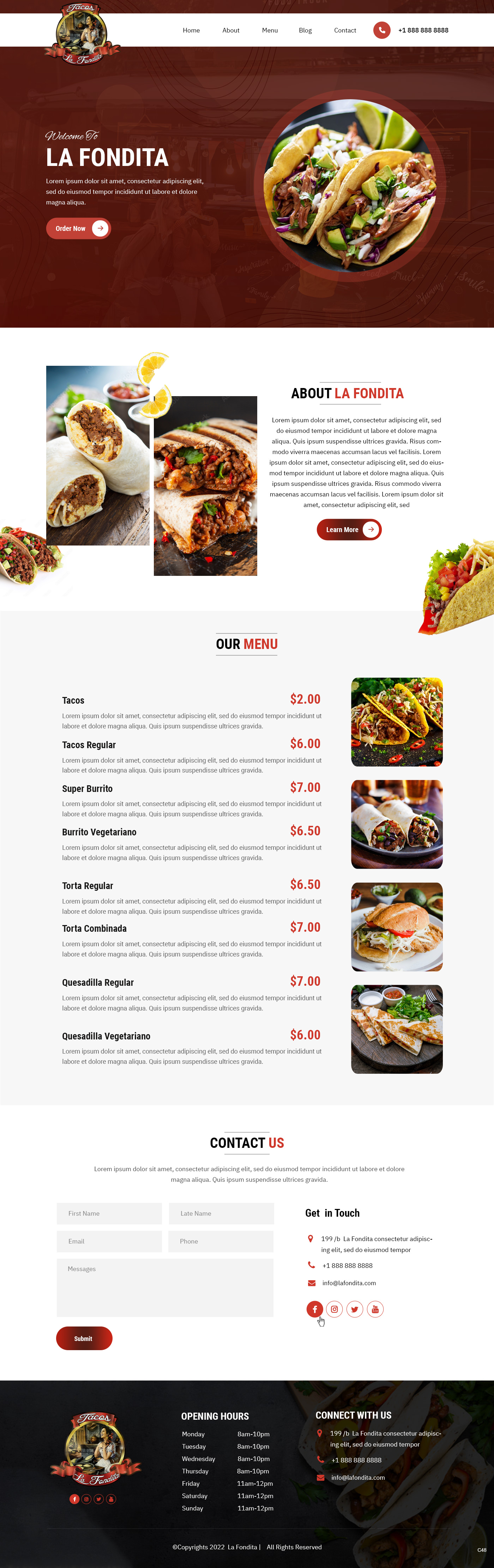 Food trucks website example by One Eleven Web Design