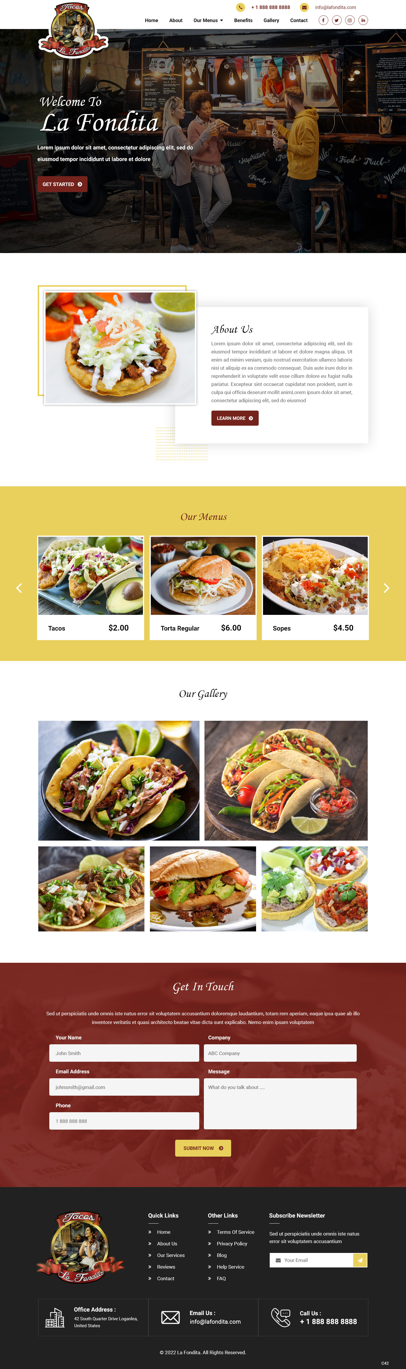 Food trucks website example by One Eleven Web Design