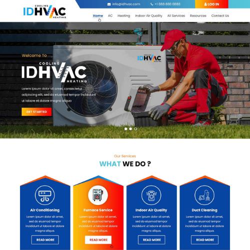HVAC contractor website example by One Eleven Web Design
