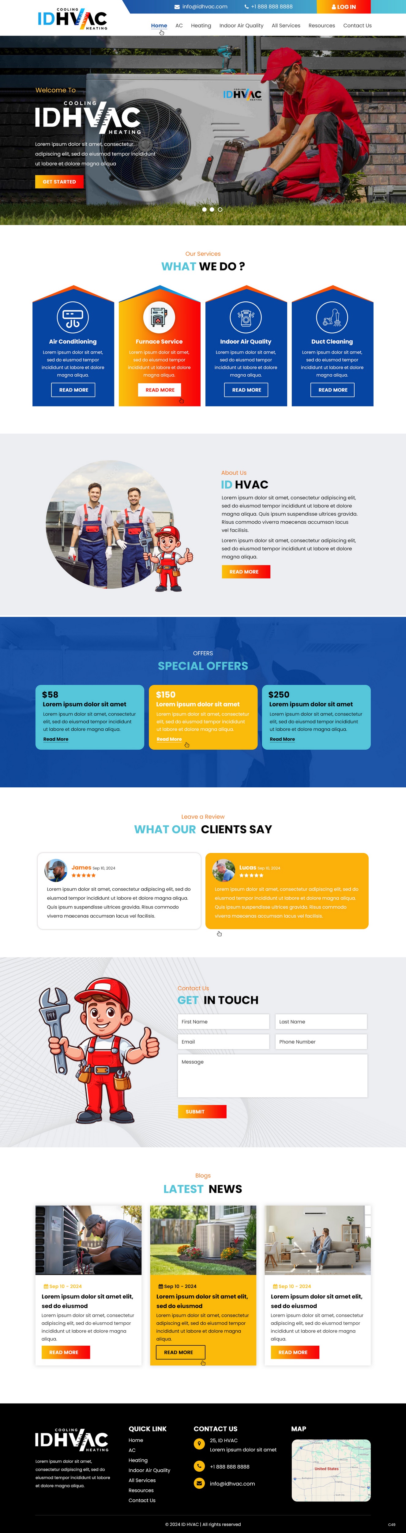HVAC contractor website example by One Eleven Web Design