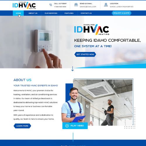 HVAC contractor website example by One Eleven Web Design