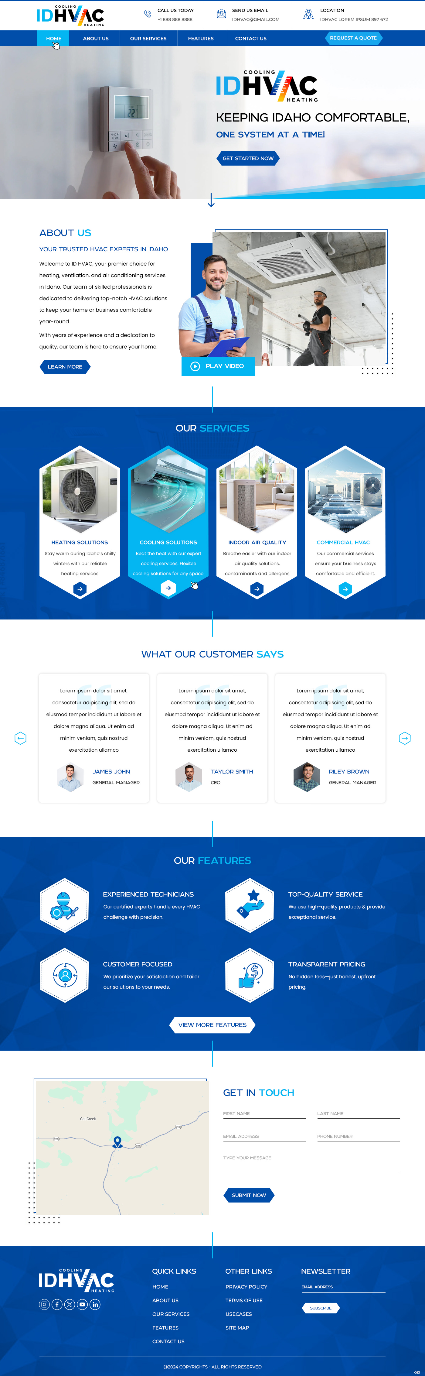 HVAC contractor website example by One Eleven Web Design