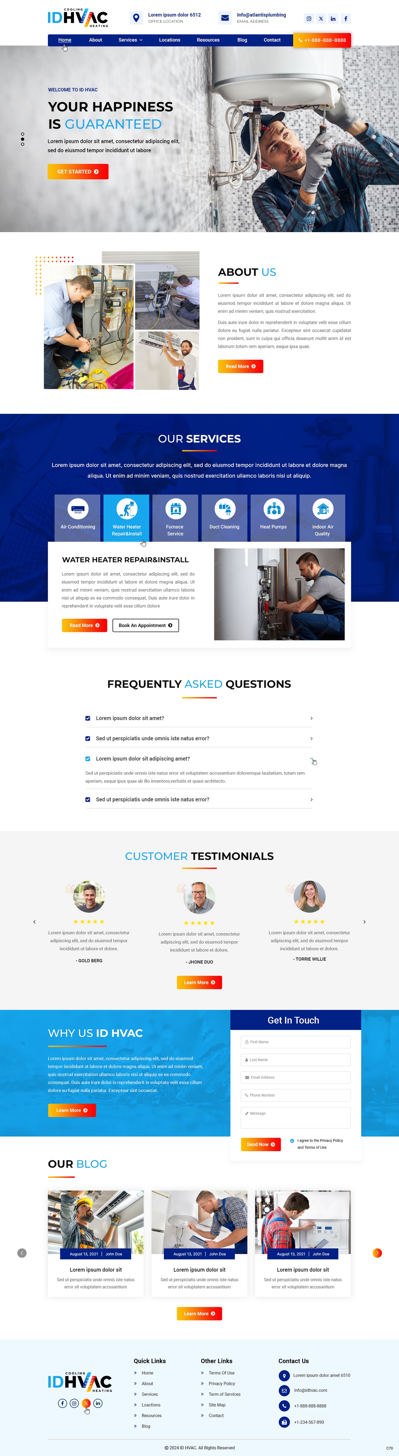 HVAC contractor website example by One Eleven Web Design