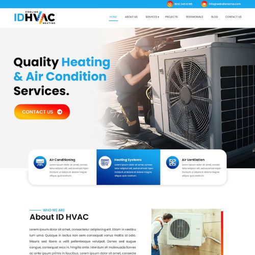 HVAC contractor website example by One Eleven Web Design